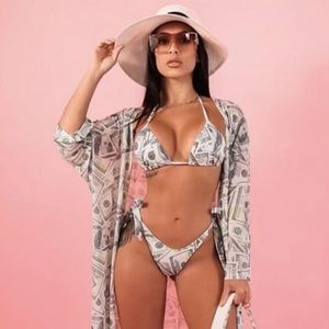 Money Honey two piece bikini w/ cover up